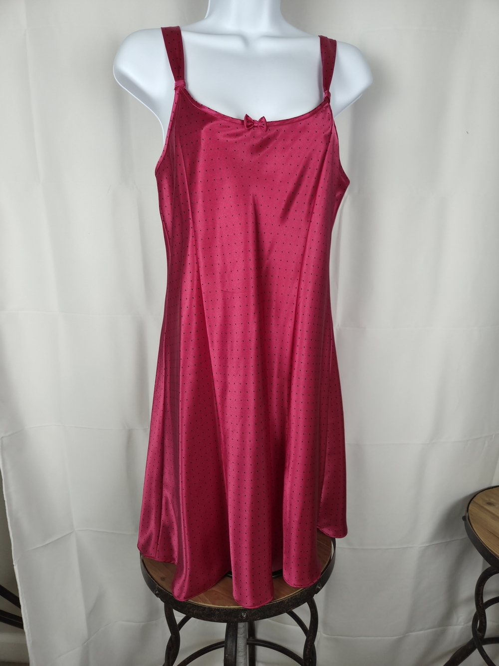 Morgan Taylor Fuchsia Satin Slip Chemise